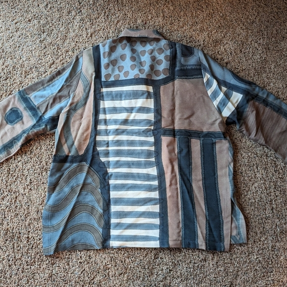 silk wool KAY CHAPMAN button loop jacket top S - Picture 8 of 11